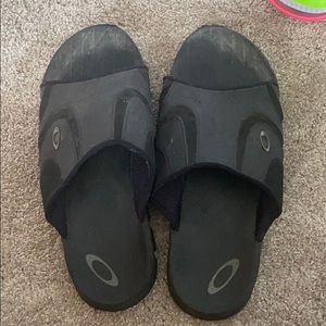 Black Oakley Slides